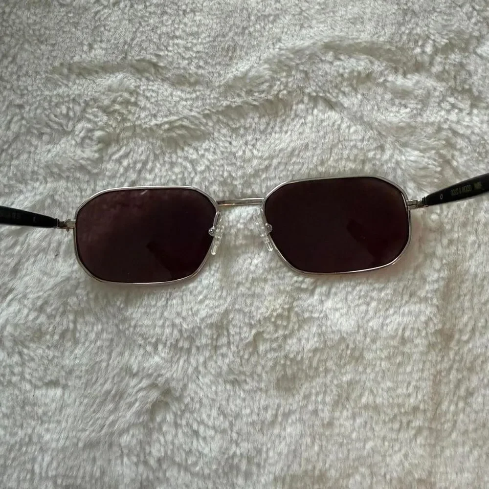 Gold & Wood Men's Brown and Black Sunglasses
